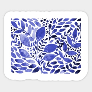 Watercolor foliage - blue Sticker